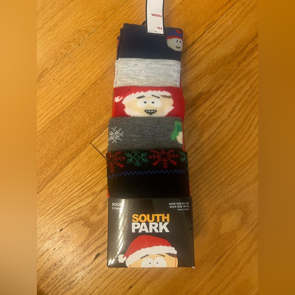 5 pair South Park Men's Holiday Socks